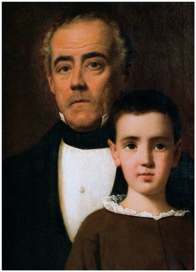 Portrait of Rafael García de la Huerta and His Grandson by Raymond Auguste Quinsac Monvoisin
